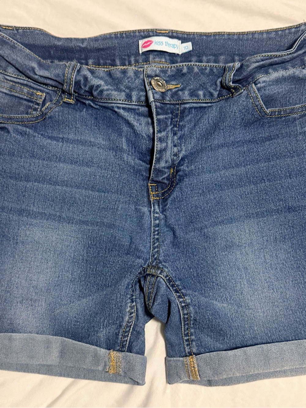 Kiss therapy Women's Roll-Cuff Boyfriend Jeans Shorts Size 10        #34